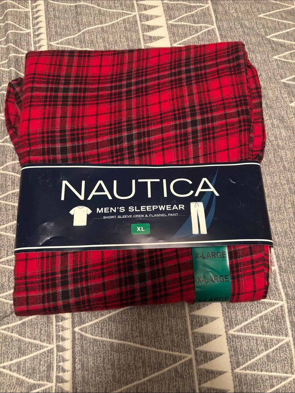 Nautica Men’s Red and Black Plaid pajama pants only